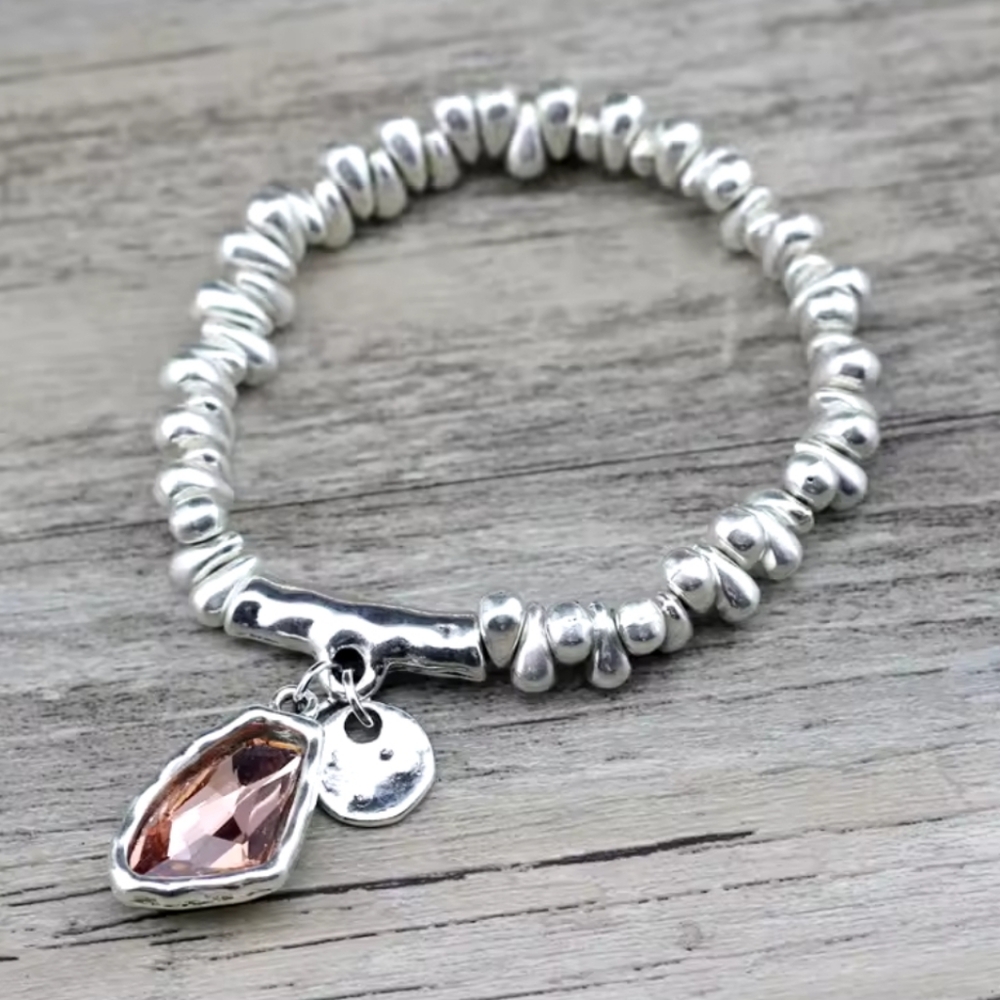 STALAGMITA • Bohemian Bracelet with Swarovski Rose Crystal